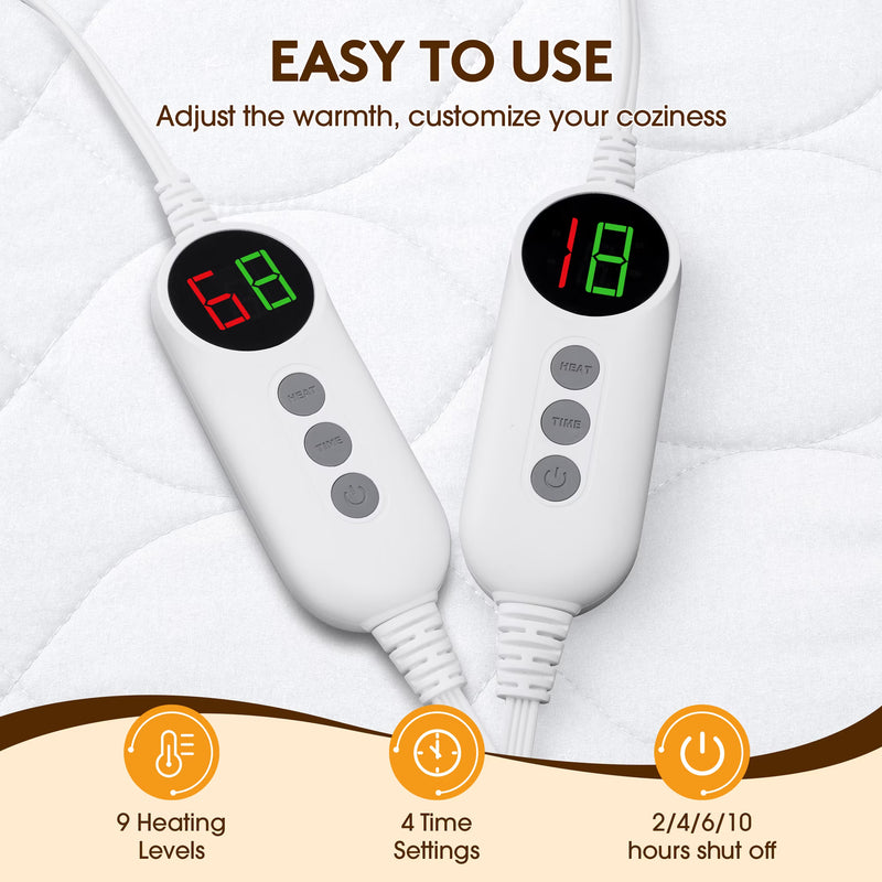 Heated Mattress Pad, 9 Heat Settings
