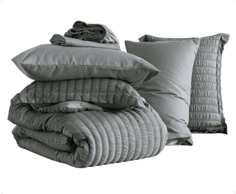 Vccoem 7 Piece Queen Comforter Set, Bed in a Bag with Sheets, Pillowcases & Shams, All Season Soft Bedding, Cozy and Lightweight, Machine Washable, Gray