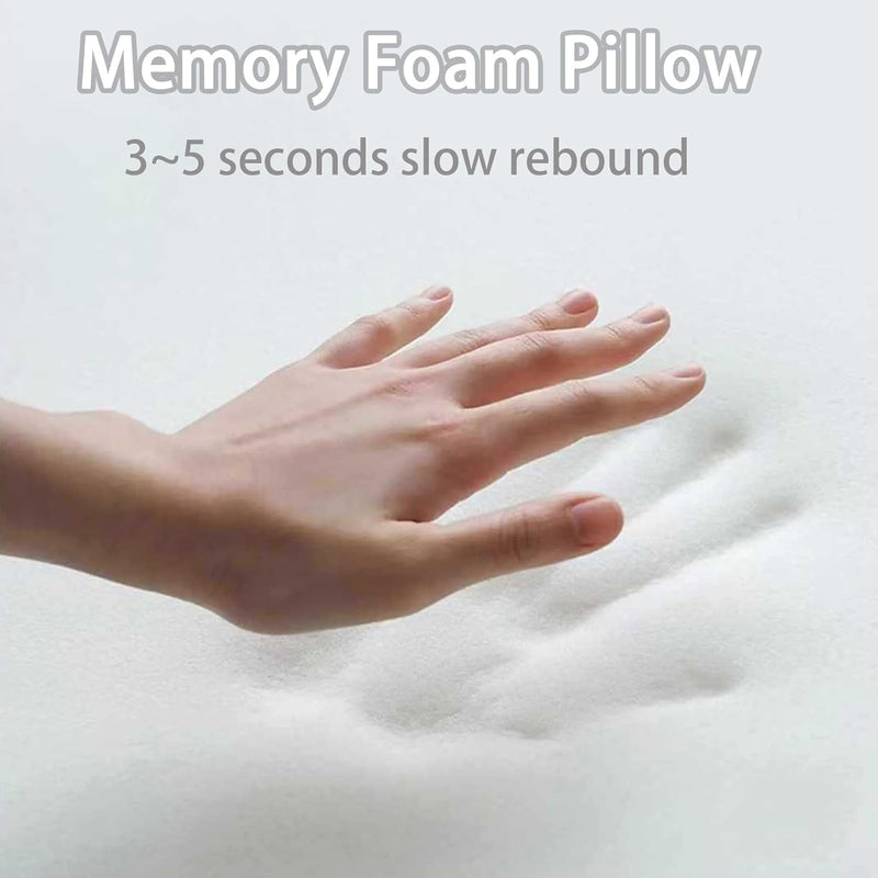 Vccoem Cervical Pillow for Neck Pain Relief, Ergonomic Hollow Design, Odorless Memory Foam Pillow for Sleeping, Orthopedic Contour Neck Support Pillows with Additional Pillowcase,(White Paired Gray)