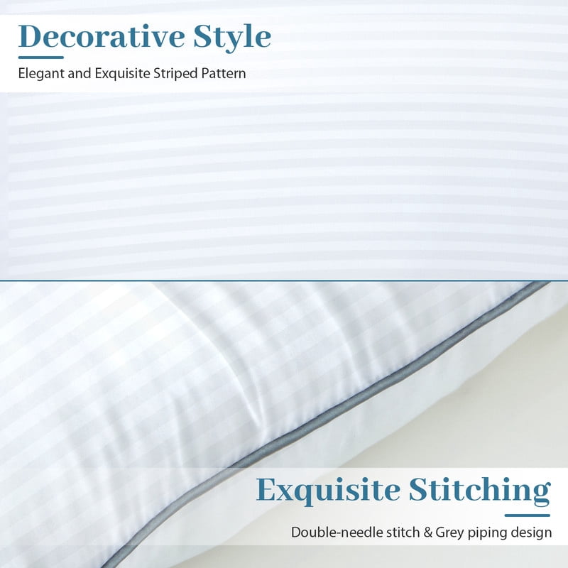 Vccoem Pillows Queen Size Set of 2, Bed Pillows for Side, Back and Stomach Sleepers, Super Soft Down Alternative Filling, Luxury Fluffy Hotel Quality and Machine Washable, 28 x 18 inches