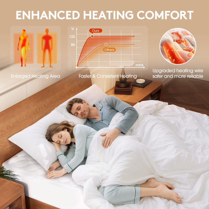 Heated Mattress Pad, 9 Heat Settings