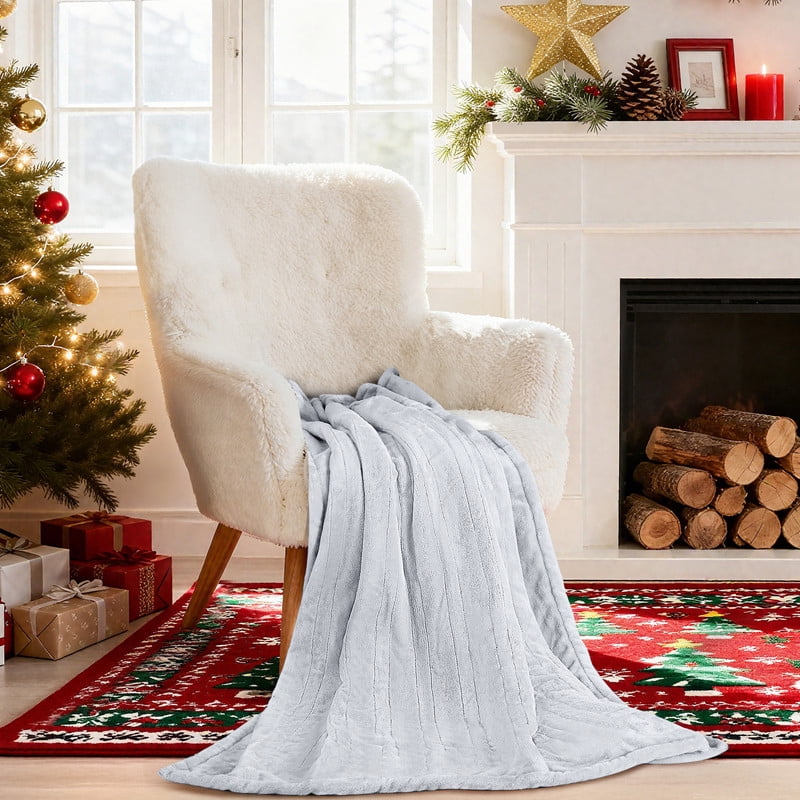 Vccoem Heated Blanket, Light Gray Electric Throw with 9 Heat Settings & Auto Shut-off, 50"x60"