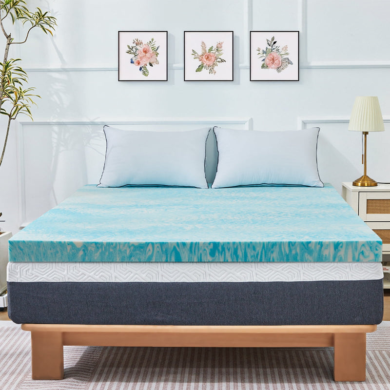 VCCOEM 3 Inch Gel-Infused Memory Foam Mattress Topper Queen Size Plush Cooling Topper for Pressure Relief & Body Support CertiPUR-US Certified