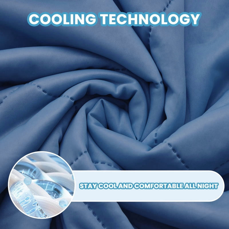 Vccoem Cooling Comforter Queen Size, Cooling Blanket for Hot Sleepers & Night Sweats, Lightweight Comforter for Summer with Dual-Sided Cool Tech, Soft Breathable Smooth Blanket, 90" x 90", Dark Blue