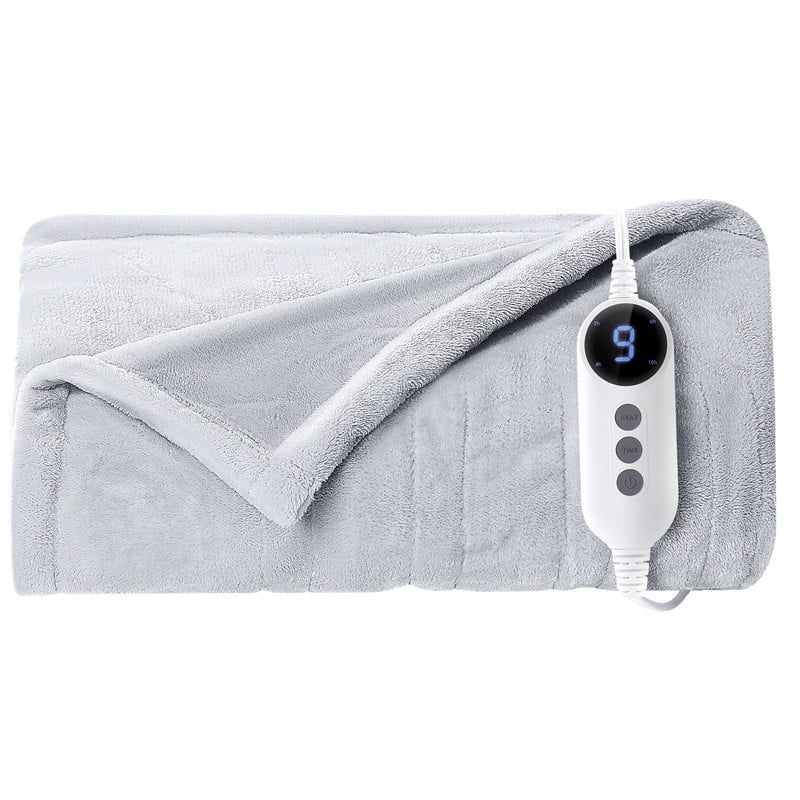 Vccoem Heated Blanket, Light Gray Electric Throw with 9 Heat Settings & Auto Shut-off, 50"x60"
