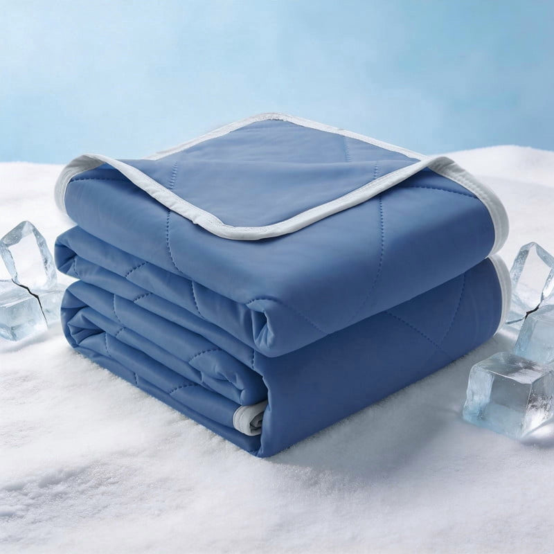 Vccoem Cooling Comforter Queen Size, Cooling Blanket for Hot Sleepers & Night Sweats, Lightweight Comforter for Summer with Dual-Sided Cool Tech, Soft Breathable Smooth Blanket, 90" x 90", Dark Blue