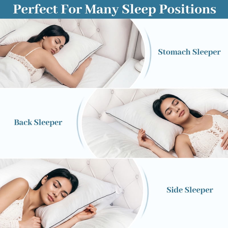 Vccoem Pillows Queen Size Set of 2, Bed Pillows for Side, Back and Stomach Sleepers, Super Soft Down Alternative Filling, Luxury Fluffy Hotel Quality and Machine Washable, 28 x 18 inches